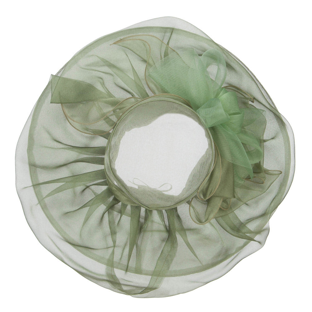 Horsehair Bow Layered Brim Organza Hat
