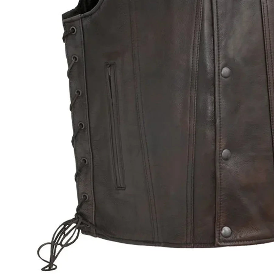 High Roller Men's Motorcycle Leather Vest