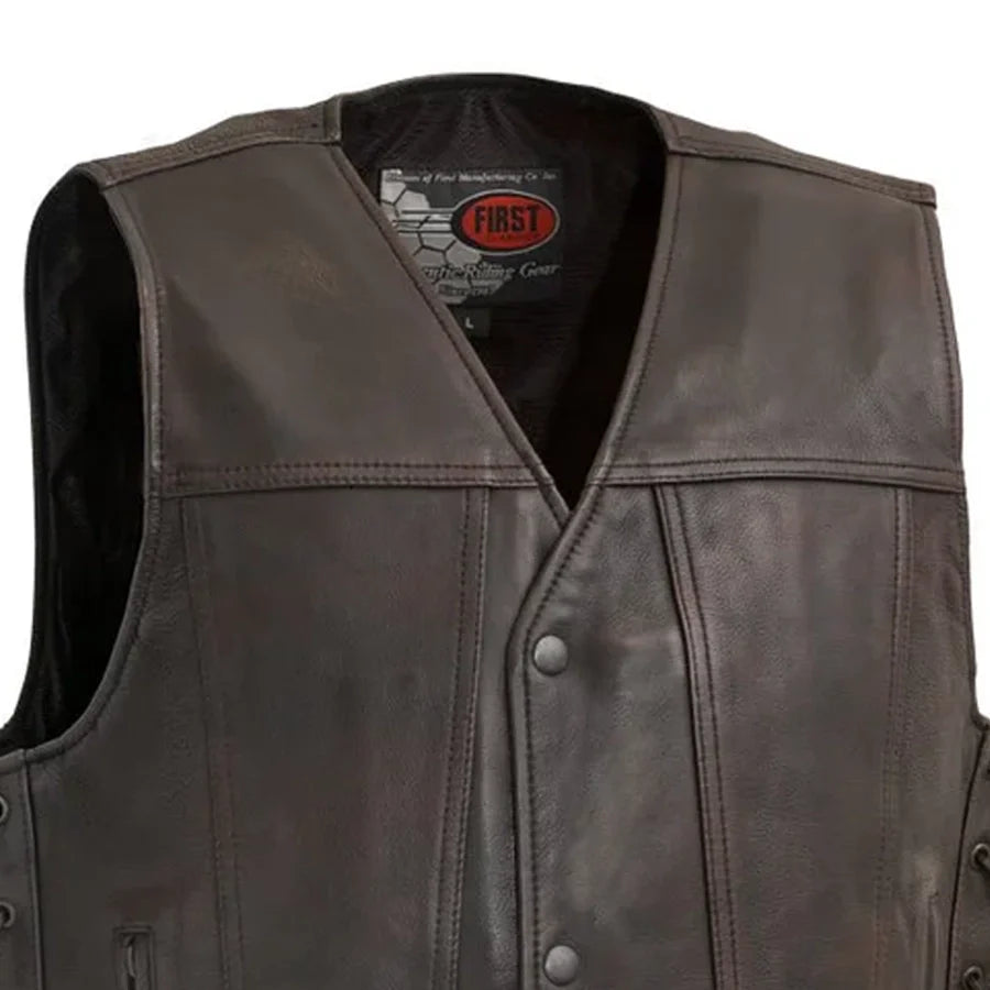High Roller Men's Motorcycle Leather Vest
