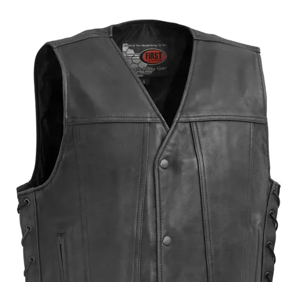 High Roller Men's Motorcycle Leather Vest