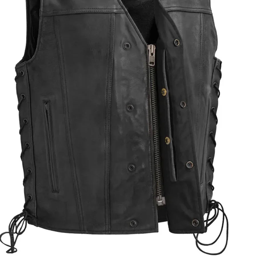 High Roller Men's Motorcycle Leather Vest