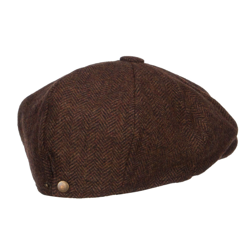 Men's Herringbone Wool 8 Panel Newsboy