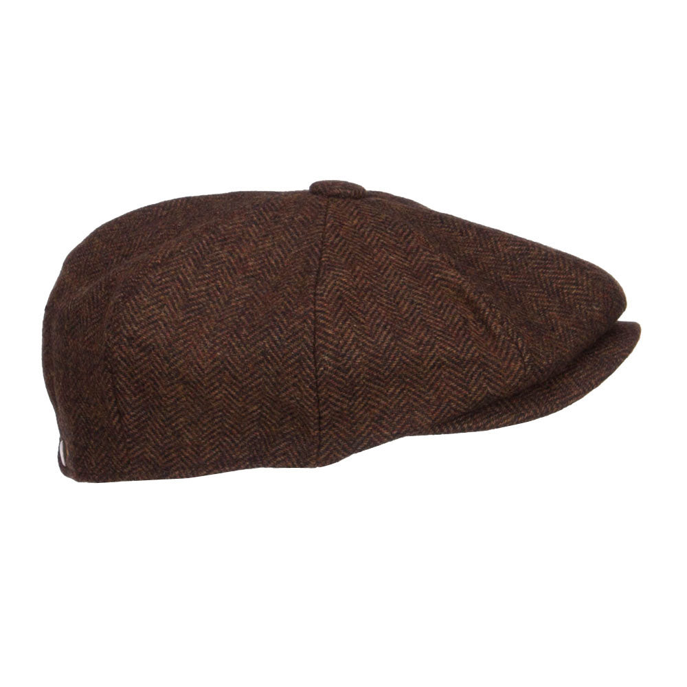 Men's Herringbone Wool 8 Panel Newsboy