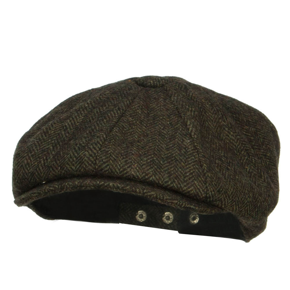 Men's Herringbone Wool 8 Panel Newsboy