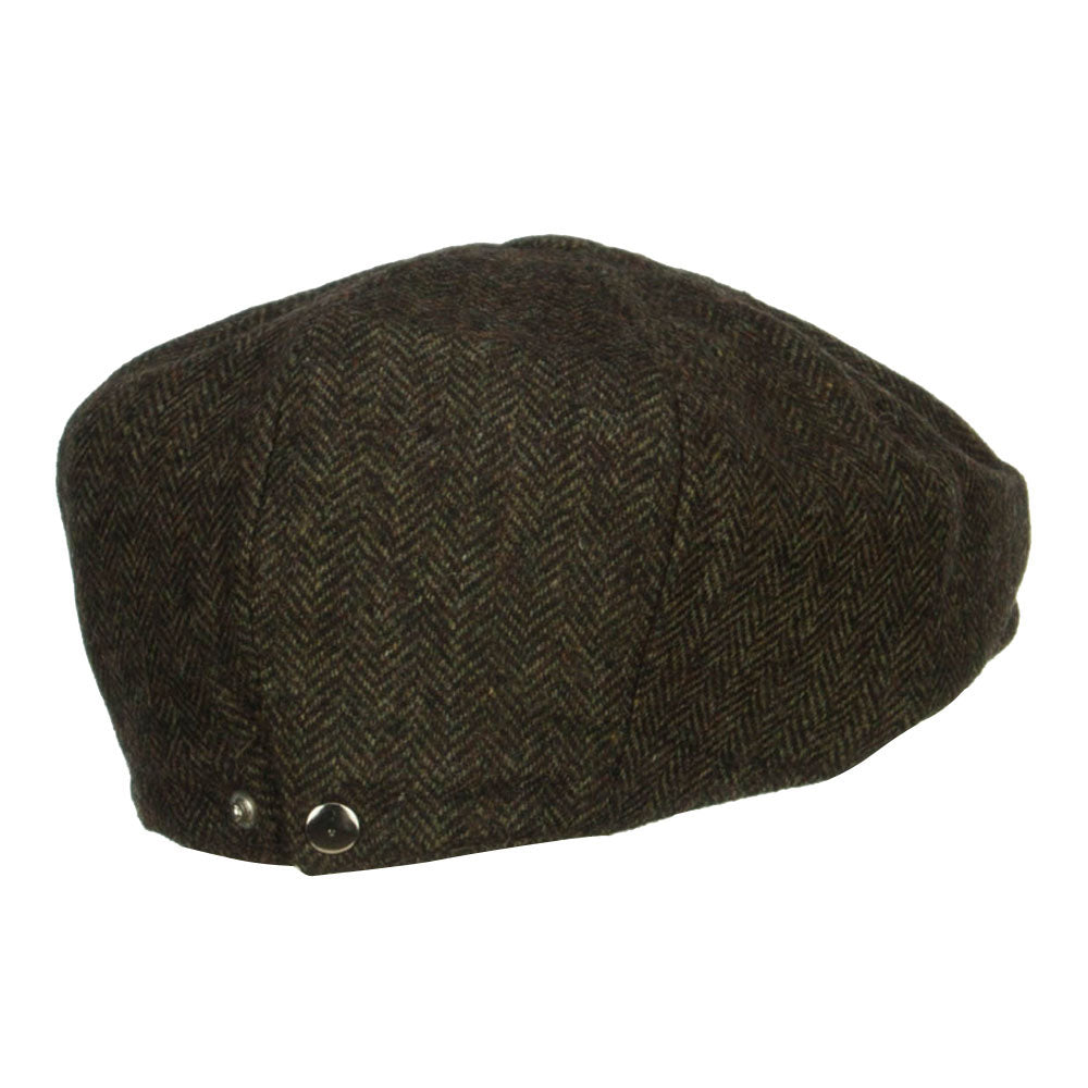Men's Herringbone Wool 8 Panel Newsboy
