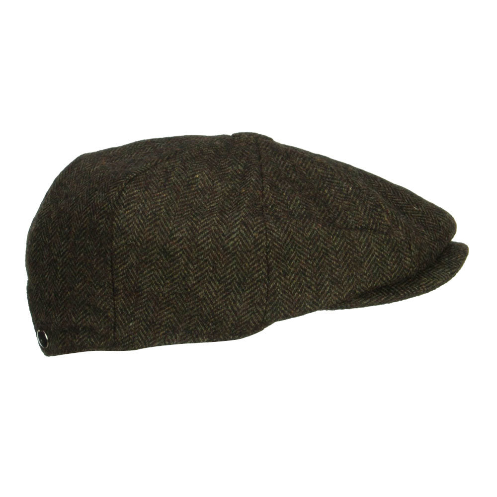 Men's Herringbone Wool 8 Panel Newsboy