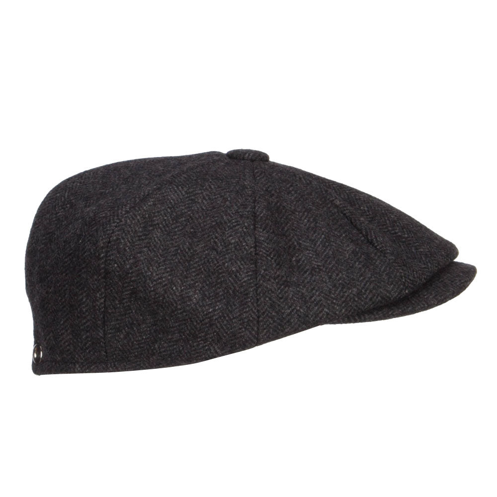 Men's Herringbone Wool 8 Panel Newsboy
