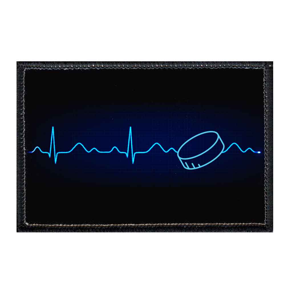 Hockey Heartbeat - Blue - Removable Patch