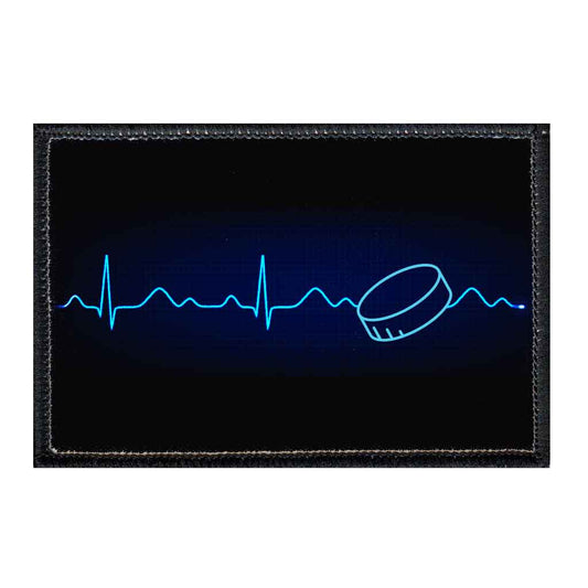 Hockey Heartbeat - Blue - Removable Patch