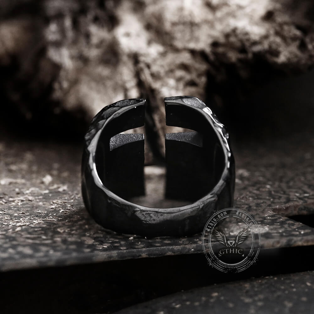 Hollow Cross Stainless Steel Ring