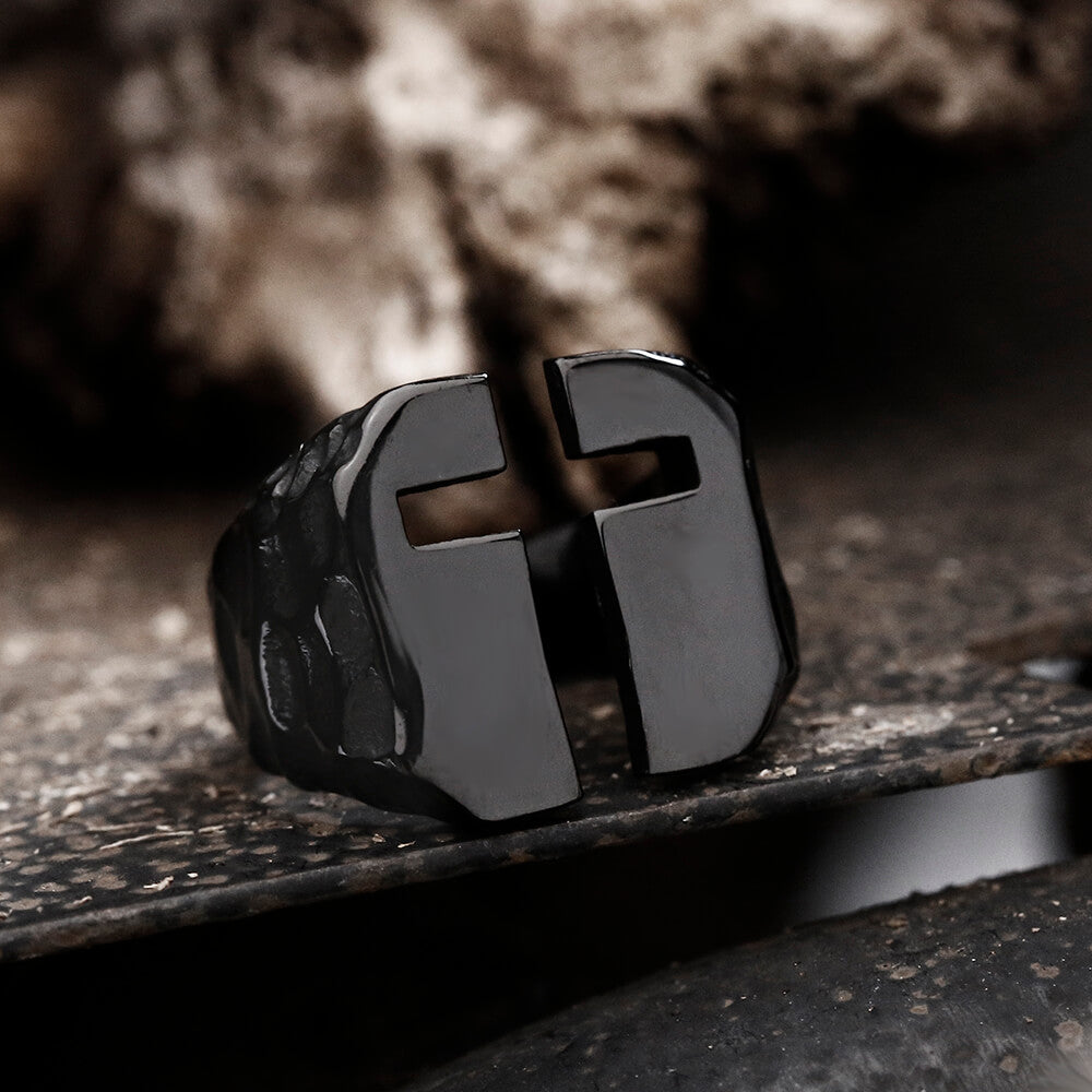 Hollow Cross Stainless Steel Ring