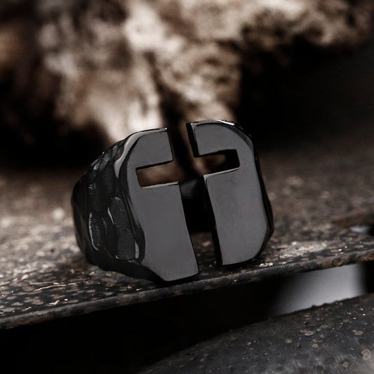 Hollow Cross Stainless Steel Ring
