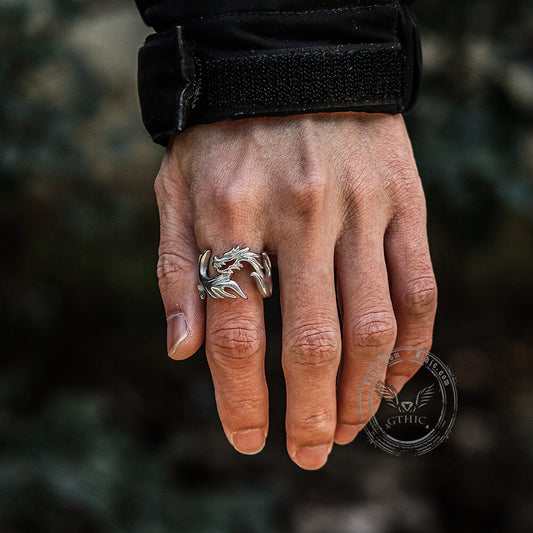 Hollow Dragon Stainless Steel Beast Ring