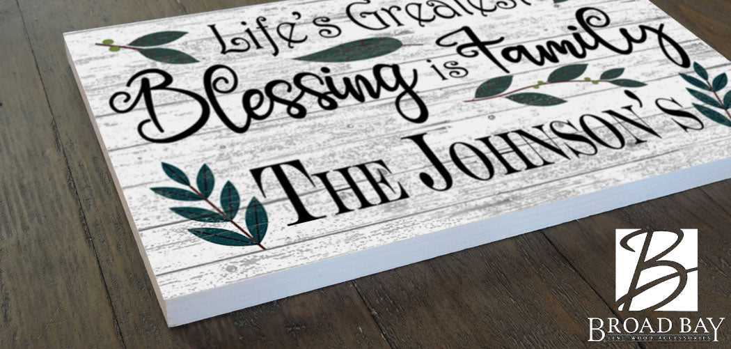 Home Blessing Sign Personalized Family Name Farmhouse Decor Wall Art