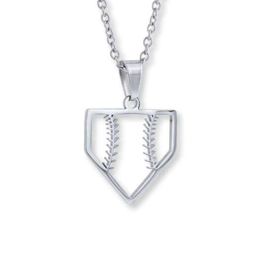 Home Plate Baseball Necklace
