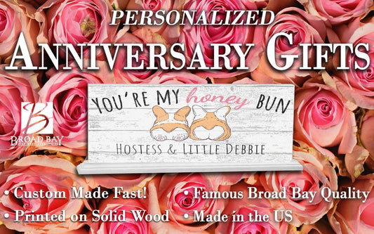 Honeybun Sign Personalized Anniversary Gift With Corgi Dogs
