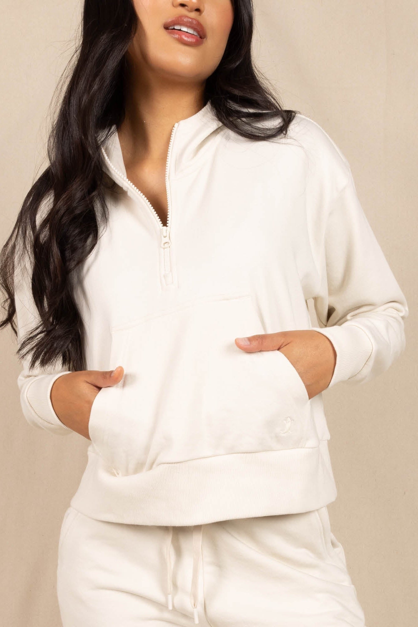 The Cream Of The Crop | Oatmeal Goldilocks™ Women’s Half Zip Lounge Hoodie