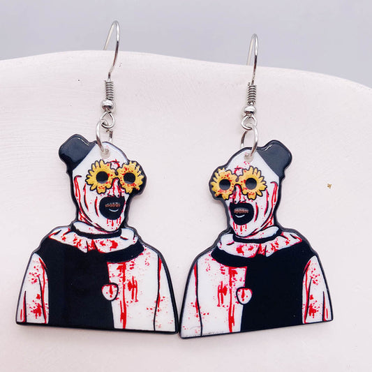 Horror Joker Coffin Halloween Acrylic earrings