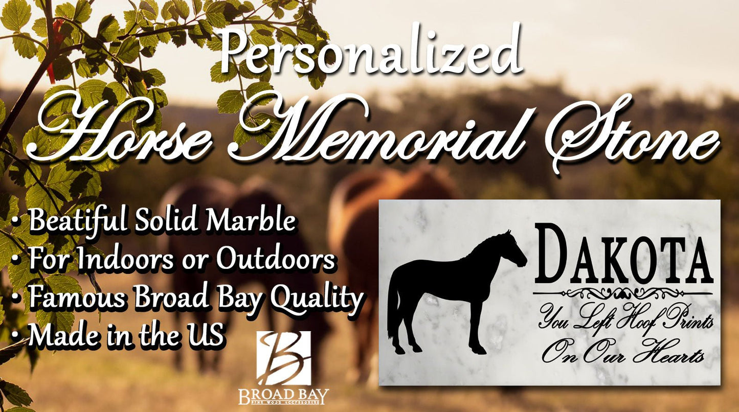 Horse Memorial Plaque – Personalized Marble Tribute With Silhouette & Quote