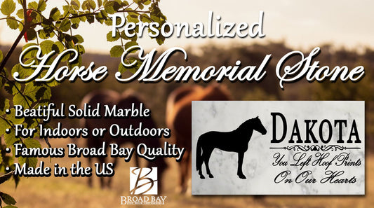 Horse Memorial Plaque – Personalized Marble Tribute With Silhouette & Quote