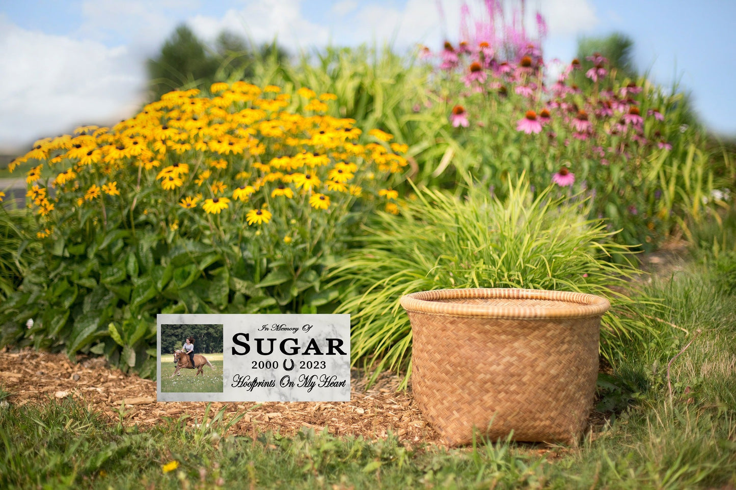 Horse Memorial Plaque – Personalized Marble Pet Tribute With Photo & Dates