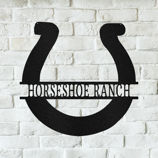 Simple Horseshoe Personalized Gifts - Custom Metal Sign, Horse Lover Gift