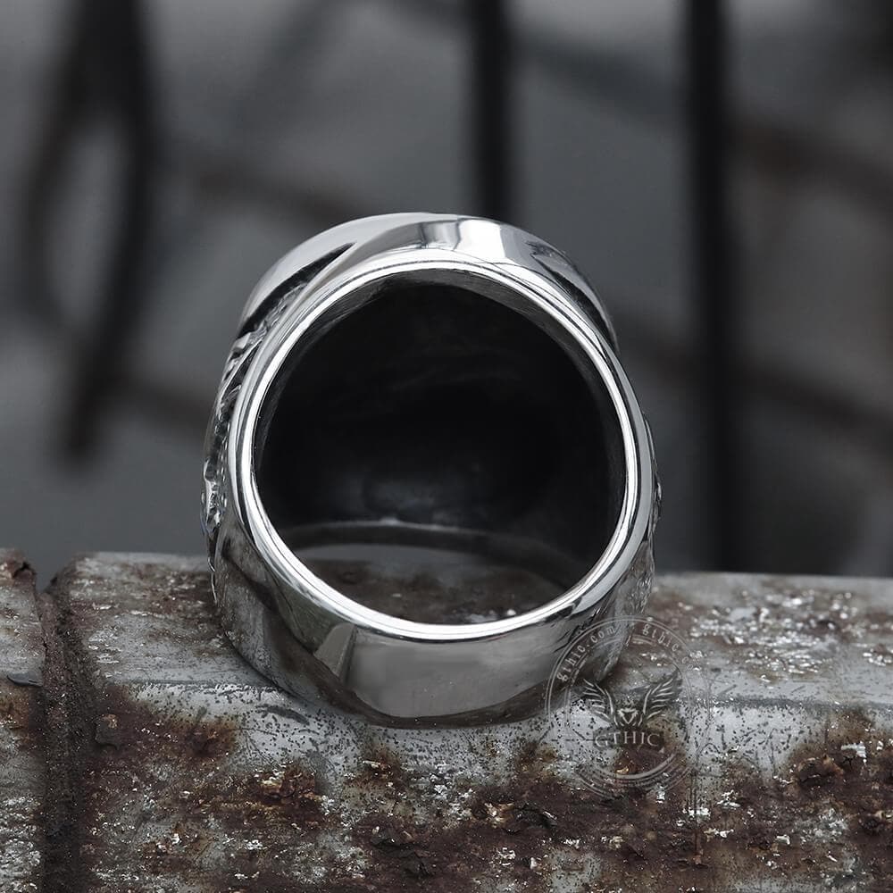 Growling Direwolf Stainless Steel Ring