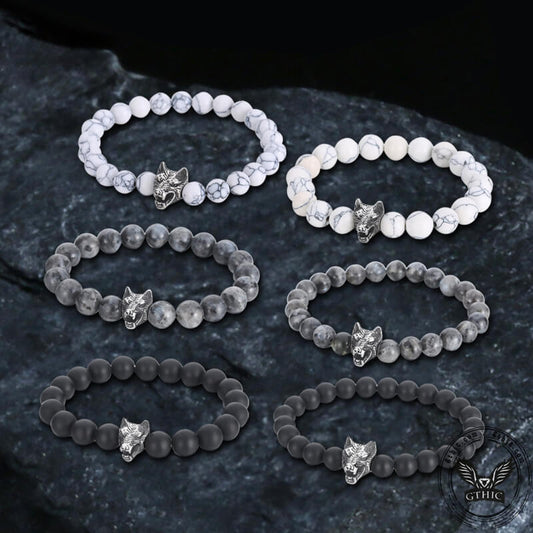 Howling Wolf Turquoise Bead Bracelet