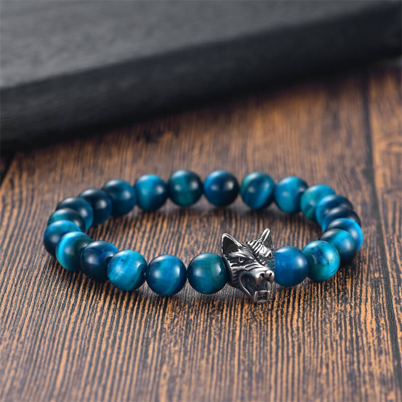 Howling Wolf Turquoise Bead Bracelet
