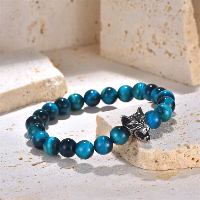 Howling Wolf Turquoise Bead Bracelet