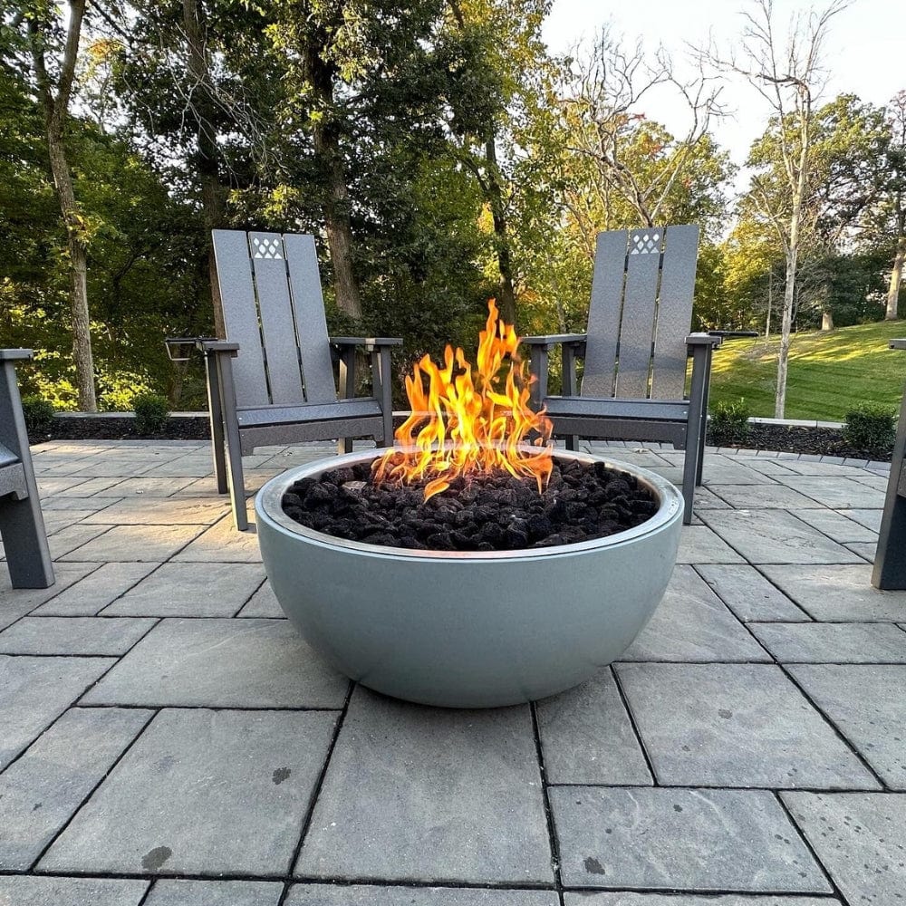 HPC 35-Inch Aluminum Gas Fire Bowl with Hi/Lo Smart Ignition and Standard Burner
