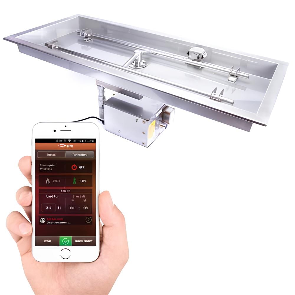 HPC H-Burner Gas Fire Pit Insert with Hi/Lo Smart Electronic Ignition