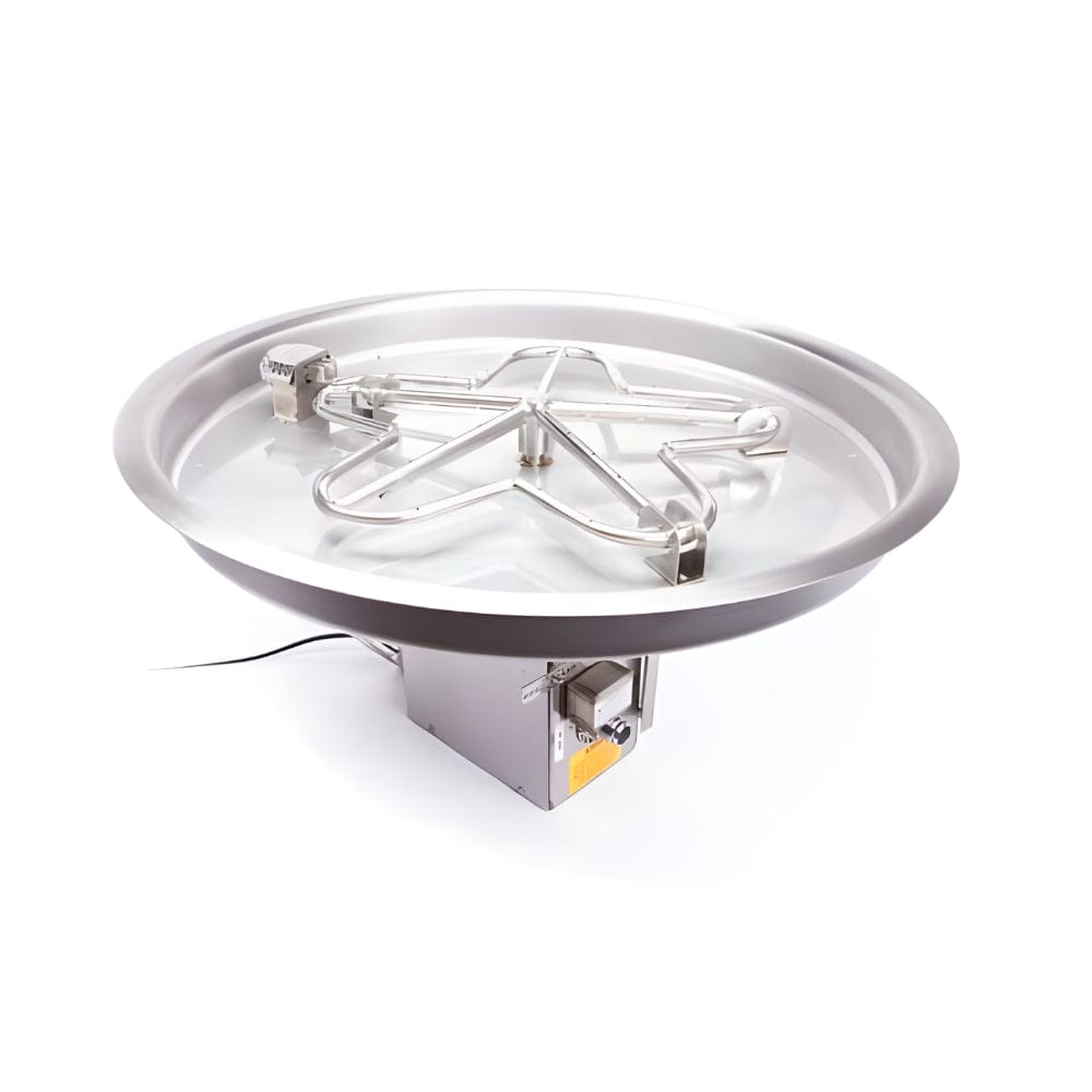 HPC Round Bowl Gas Fire Pit Insert with On/Off Electronic Ignition and Torpedo Burner