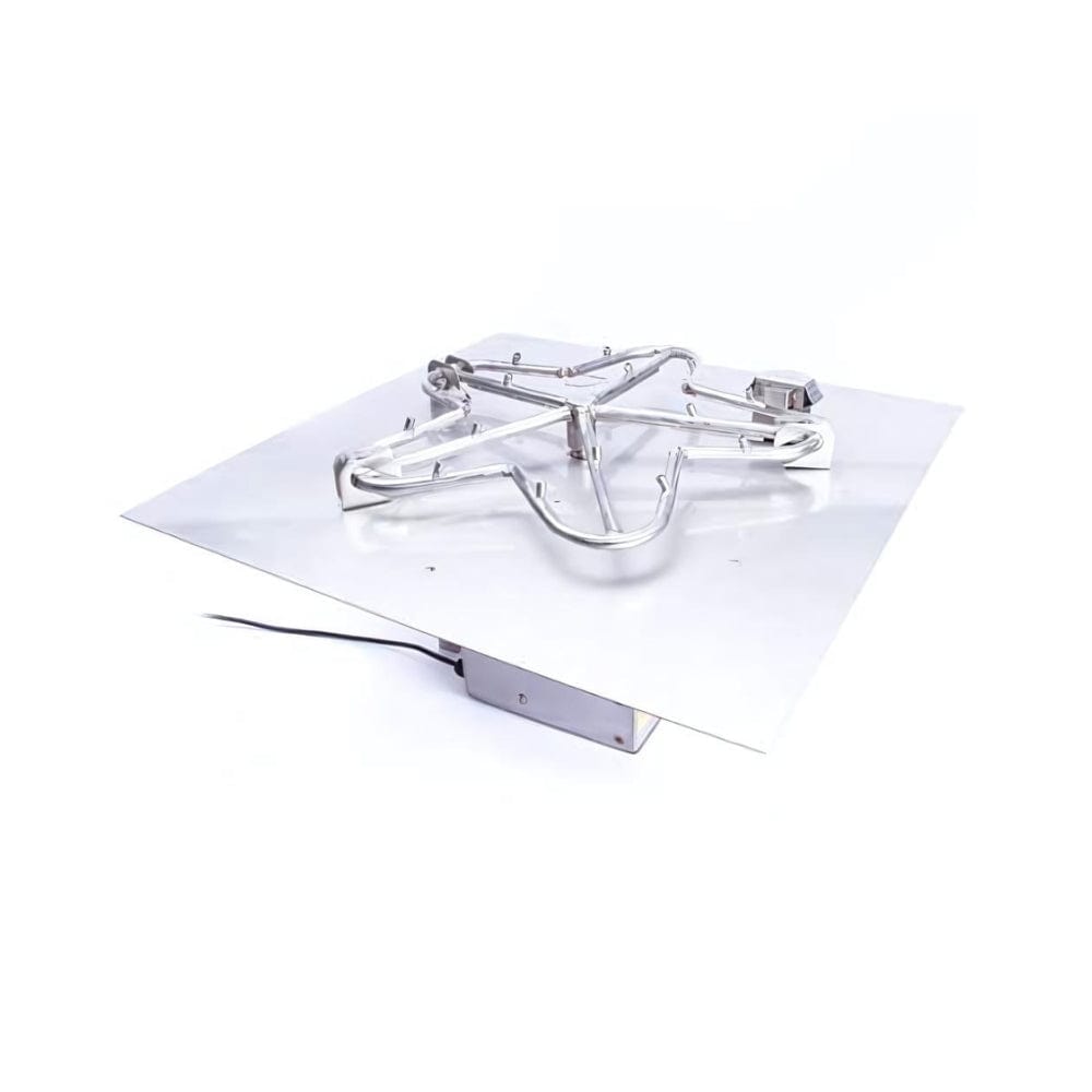 HPC Square Flat Gas Fire Pit Insert with Hi/Lo Electronic Ignition and Standard Burner