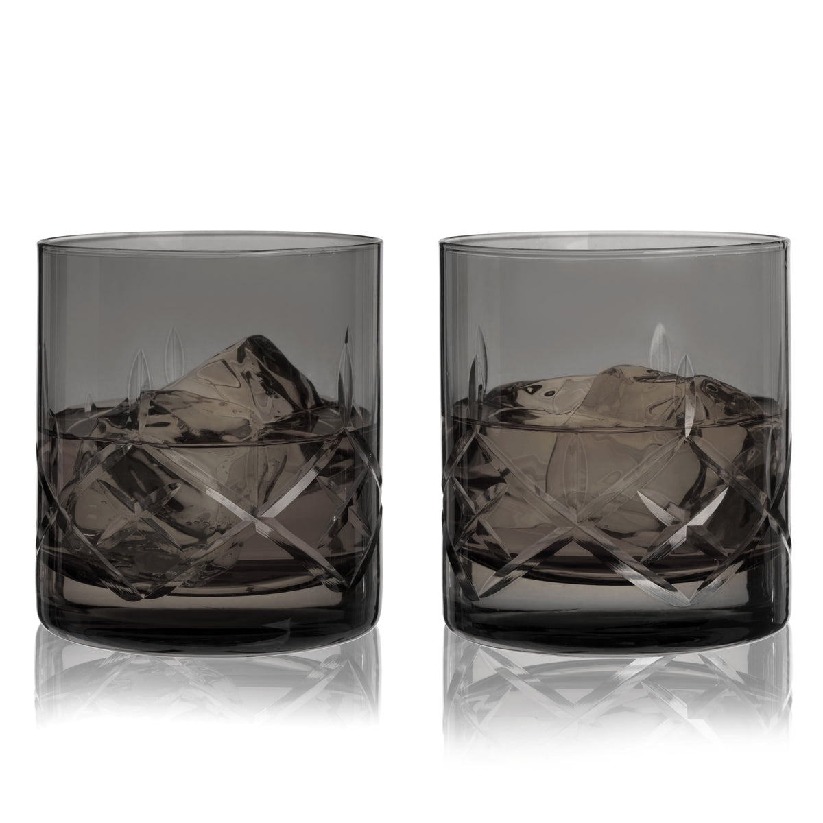 Admiral Crystal Rocks Glasses in Smoke Set of 2