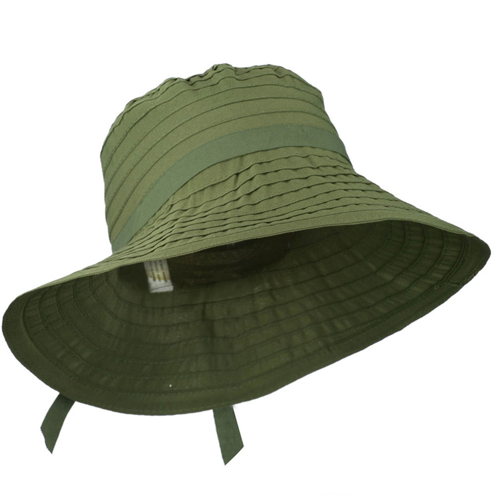 Women's Bucket Shaped Hat with Ribbon
