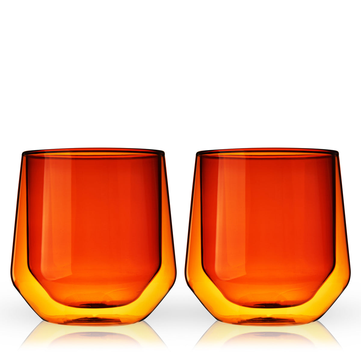 Aurora Double-Walled Tumblers in Amber Set of 2