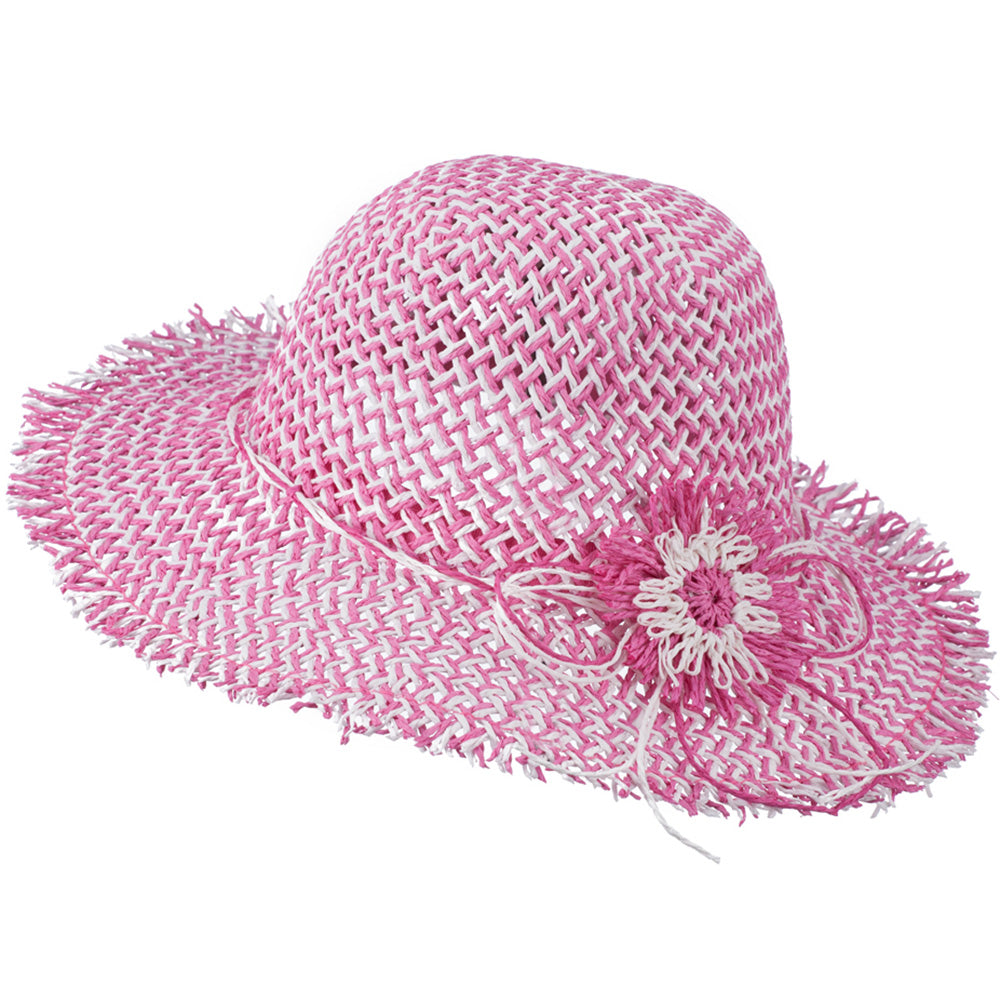 Girl's Toyo Hat with Criss Cross Open Weave Design