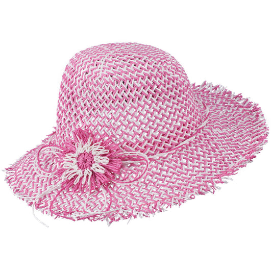 Girl's Toyo Hat with Criss Cross Open Weave Design