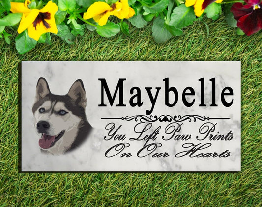Husky Memorial Stone Personalized Garden Plaque Grave Marker Outdoor or Indoor