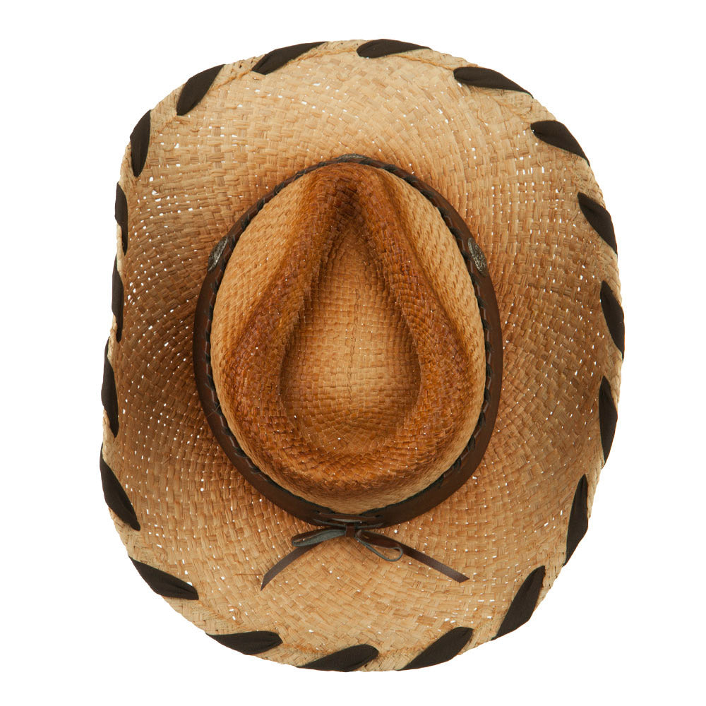 Woman's Raffia Cowboy Hat with Leatherette Band
