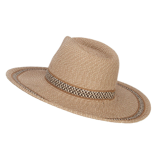 UPF 50+ Fedora Crown Herringbone Braid Hat