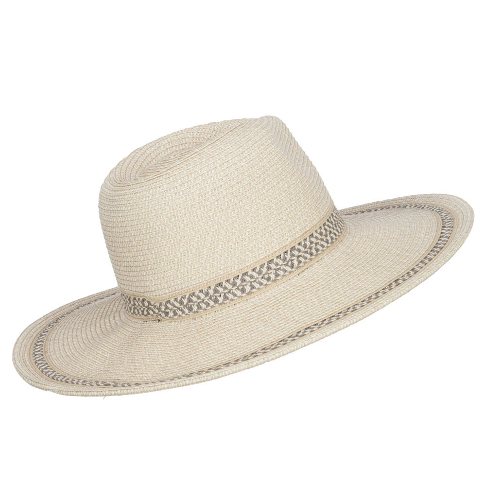 UPF 50+ Fedora Crown Herringbone Braid Hat