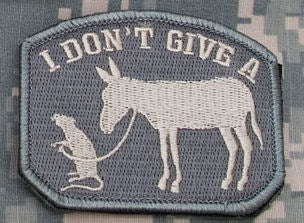 I Don't Give a Rat's Ass Morale Patch - Mil-Spec Monkey
