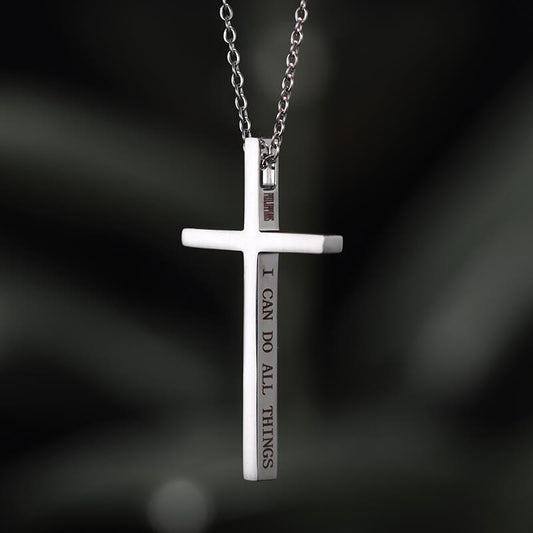 I Can Do All Things Stainless Steel Cross Pendant