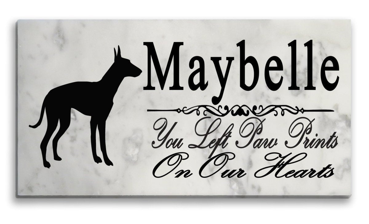 Ibizan Hound Memorial Stone Personalized Garden Rock Grave Marker Outdoor or Indoor