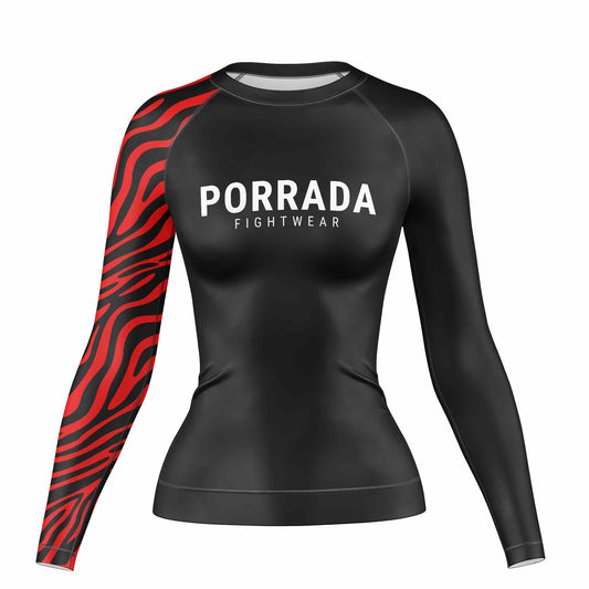 IBJJF RED BLACK RANKED WOMEN RASH GUARD