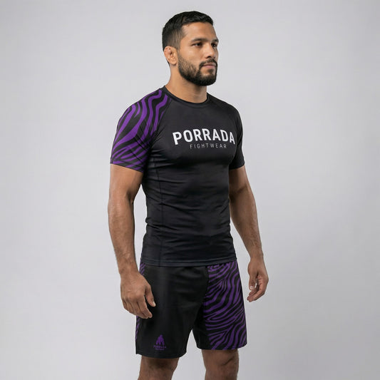 IBJJF PURPLE RANKED SHORT SLEEVE RASH GUARD