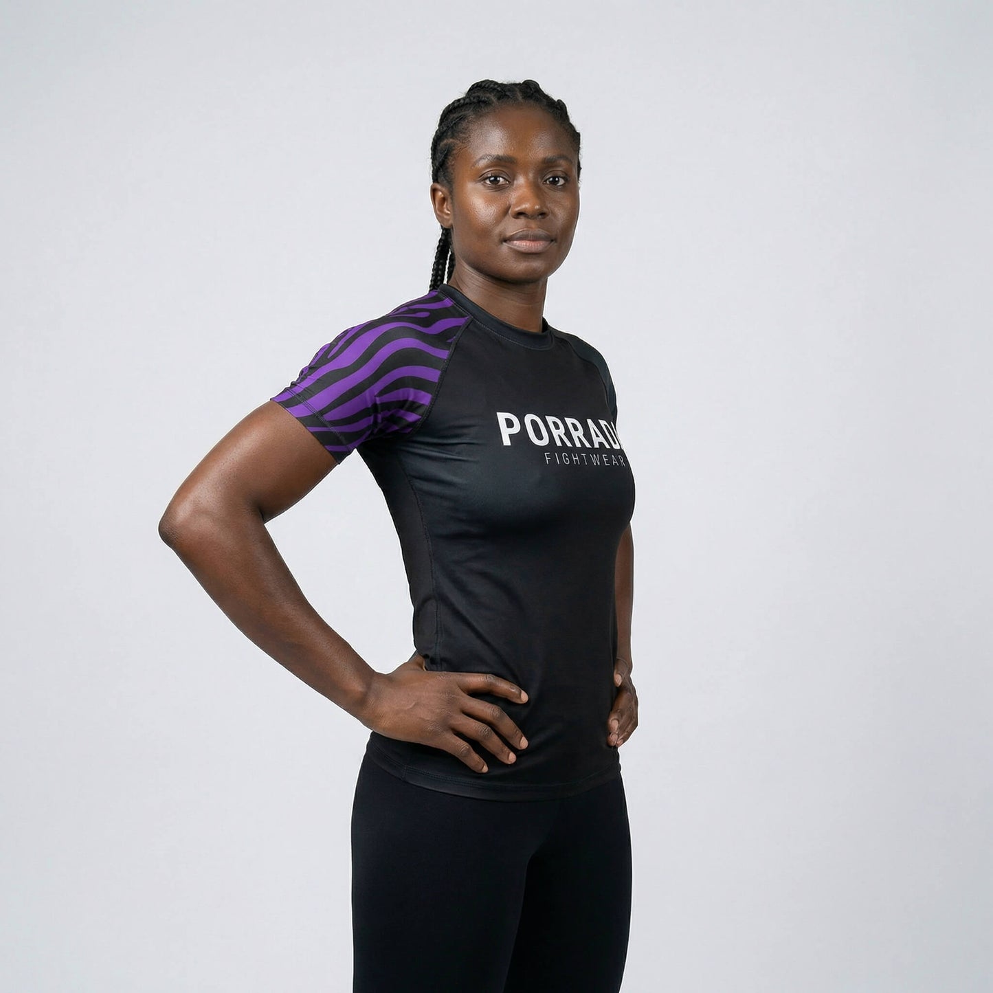 IBJJF PURPLE RANKED WOMEN SHORT SLEEVE RASH GUARD