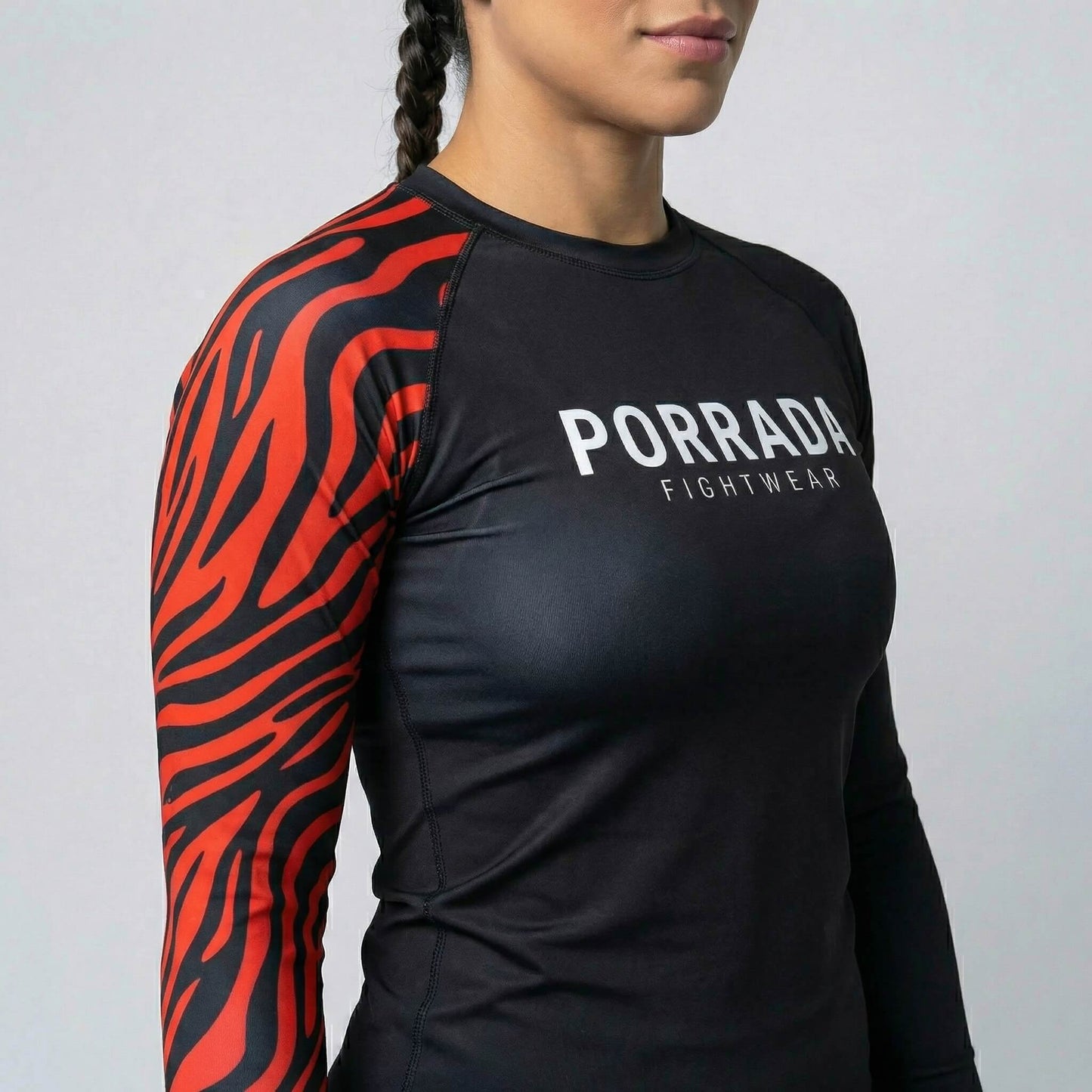 IBJJF RED BLACK RANKED WOMEN RASH GUARD